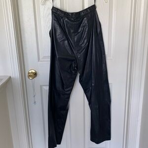 Vintage “Berman’s ” black leather pants; size 10
